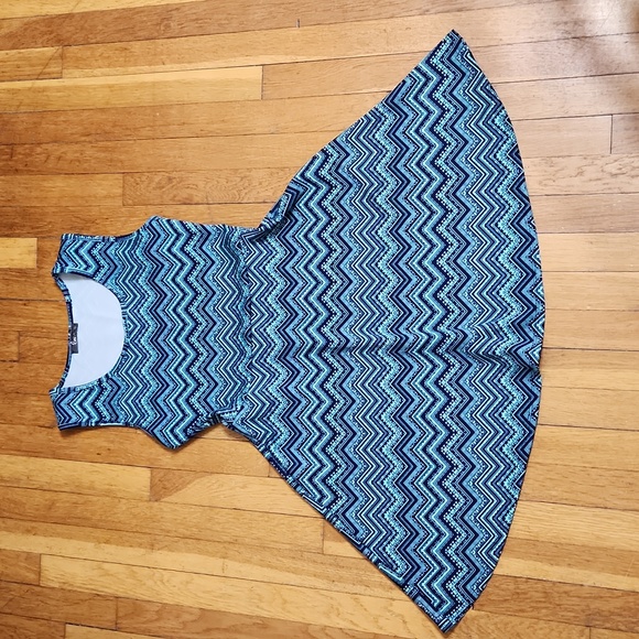 Dresses & Skirts - Pime Womens Large Zigzag Teal Dress